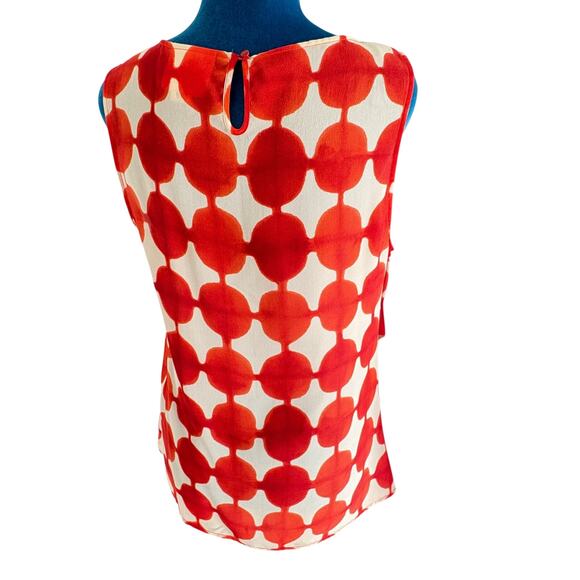 Anthropologie Maeve 100% Silk Draped Abstract Dot Blouse 8 - Picture 2 of 11